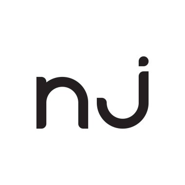 nj ilk harf vektör logo simgesi