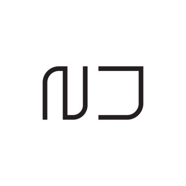 nj ilk harf vektör logo simgesi