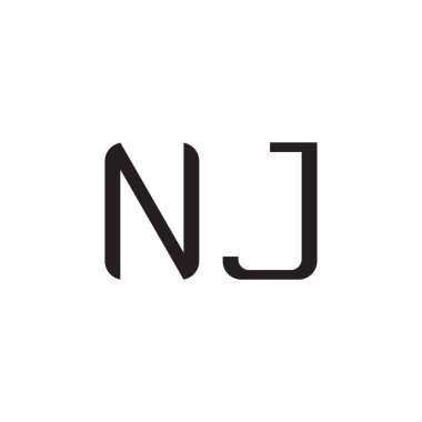 nj ilk harf vektör logo simgesi