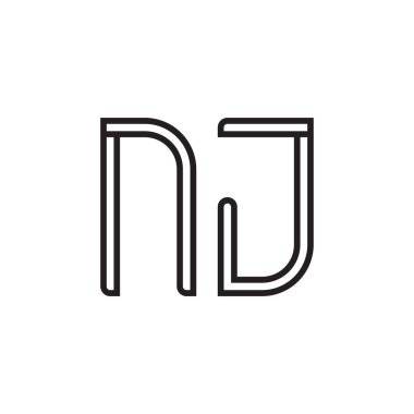 nj ilk harf vektör logo simgesi