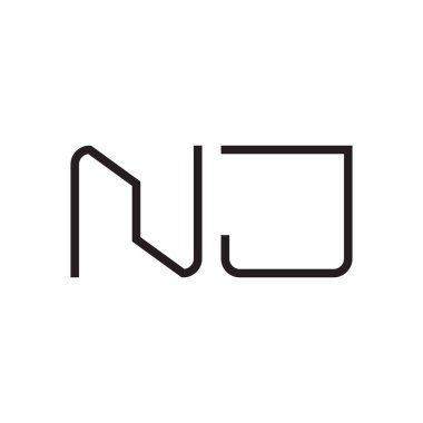 nj ilk harf vektör logo simgesi