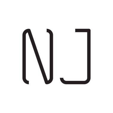 nj ilk harf vektör logo simgesi