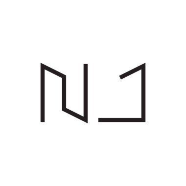 nj ilk harf vektör logo simgesi