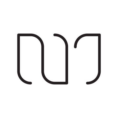 nj ilk harf vektör logo simgesi