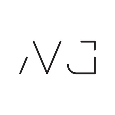 nj ilk harf vektör logo simgesi