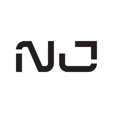 nj ilk harf vektör logo simgesi