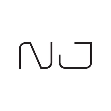 nj ilk harf vektör logo simgesi