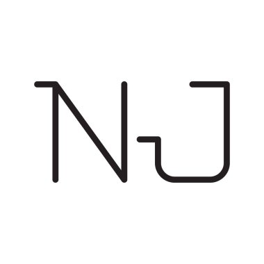 nj ilk harf vektör logo simgesi
