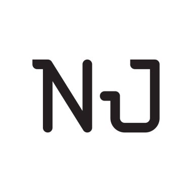nj ilk harf vektör logo simgesi