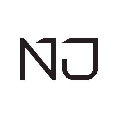 nj ilk harf vektör logo simgesi