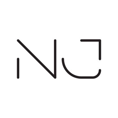 nj ilk harf vektör logo simgesi