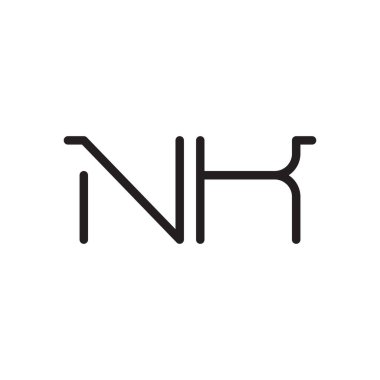 nk ilk harf vektör logo simgesi
