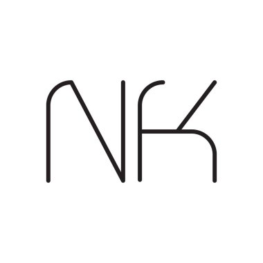 nk ilk harf vektör logo simgesi