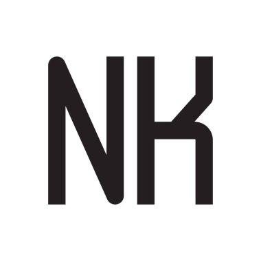 nk ilk harf vektör logo simgesi