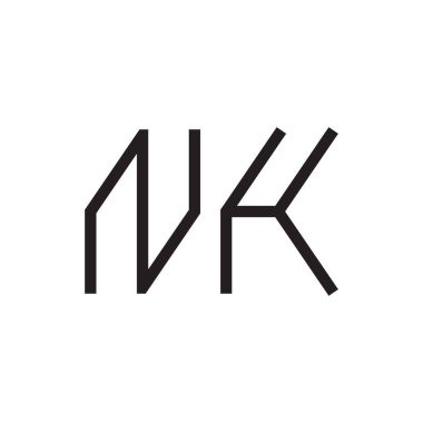 nk ilk harf vektör logo simgesi