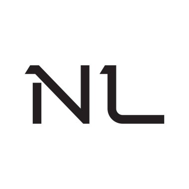 nl ilk harf vektör logosu simgesi