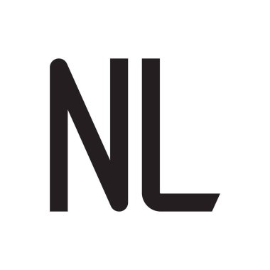 nl ilk harf vektör logosu simgesi