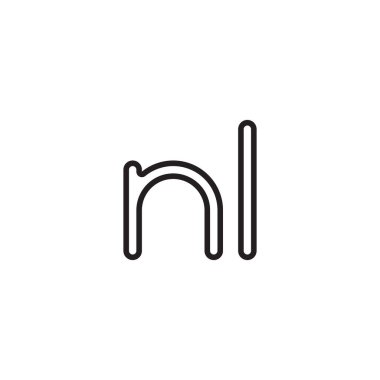 nl ilk harf vektör logosu simgesi