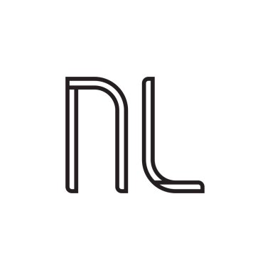 nl ilk harf vektör logosu simgesi