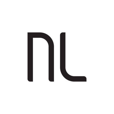 nl ilk harf vektör logosu simgesi