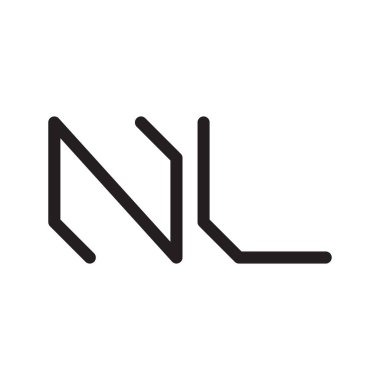 nl ilk harf vektör logosu simgesi