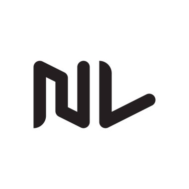 nl ilk harf vektör logosu simgesi