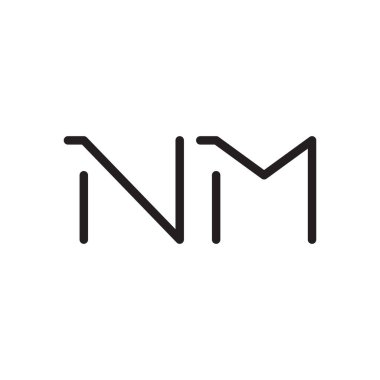 nm ilk harf vektör logo simgesi
