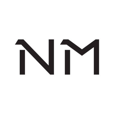 nm ilk harf vektör logo simgesi