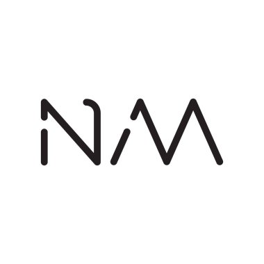 nm ilk harf vektör logo simgesi