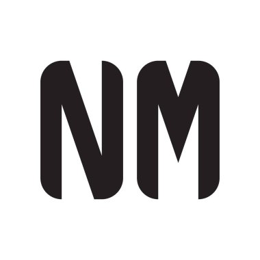 nm ilk harf vektör logo simgesi