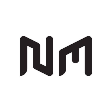 nm ilk harf vektör logo simgesi