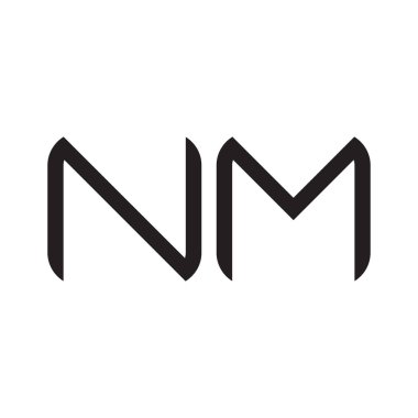 nm ilk harf vektör logo simgesi
