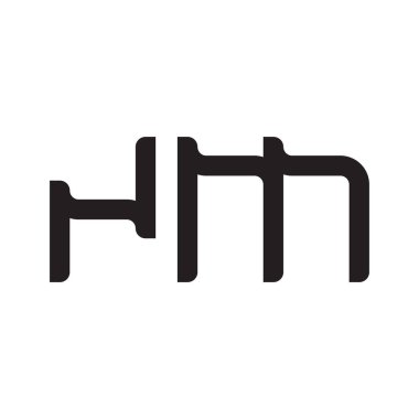 nm ilk harf vektör logo simgesi
