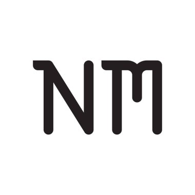 nm ilk harf vektör logo simgesi