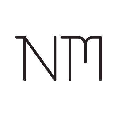 nm ilk harf vektör logo simgesi