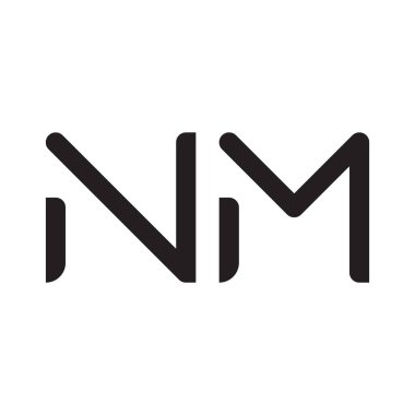 nm ilk harf vektör logo simgesi