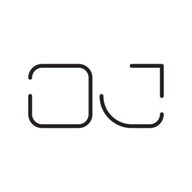 Oj ilk harf vektör logo simgesi