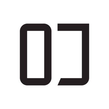 Oj ilk harf vektör logo simgesi