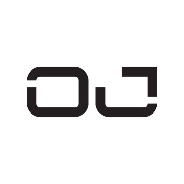 Oj ilk harf vektör logo simgesi