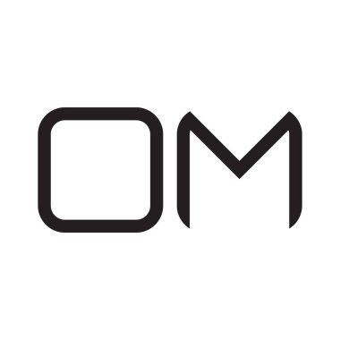 om ilk harf vektör logo simgesi