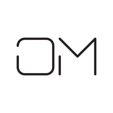 om ilk harf vektör logo simgesi