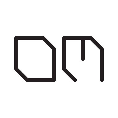 om ilk harf vektör logo simgesi