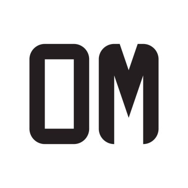 om ilk harf vektör logo simgesi