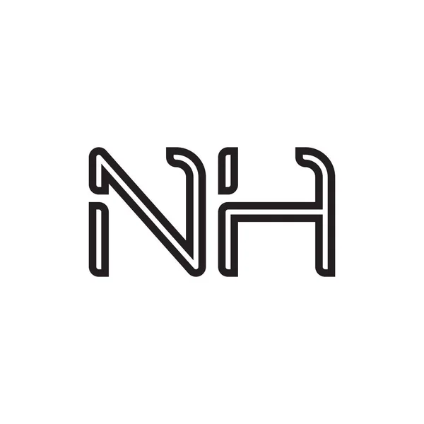 Nh初期の文字ベクトルのロゴアイコン — ストックベクタ