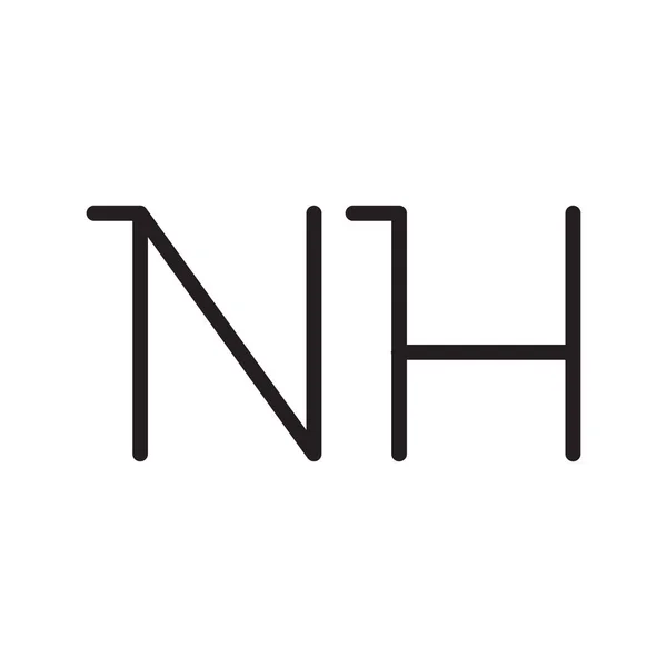 Nh初期の文字ベクトルのロゴアイコン — ストックベクタ
