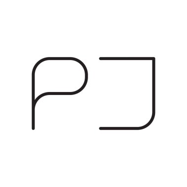 pj ilk harf vektör logo simgesi