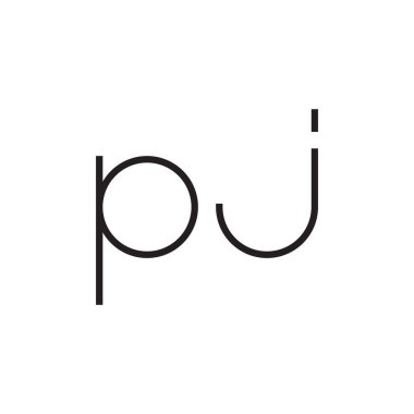 pj ilk harf vektör logo simgesi