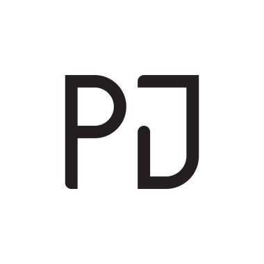 pj ilk harf vektör logo simgesi