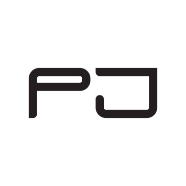 pj ilk harf vektör logo simgesi