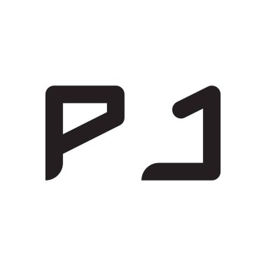 pj ilk harf vektör logo simgesi